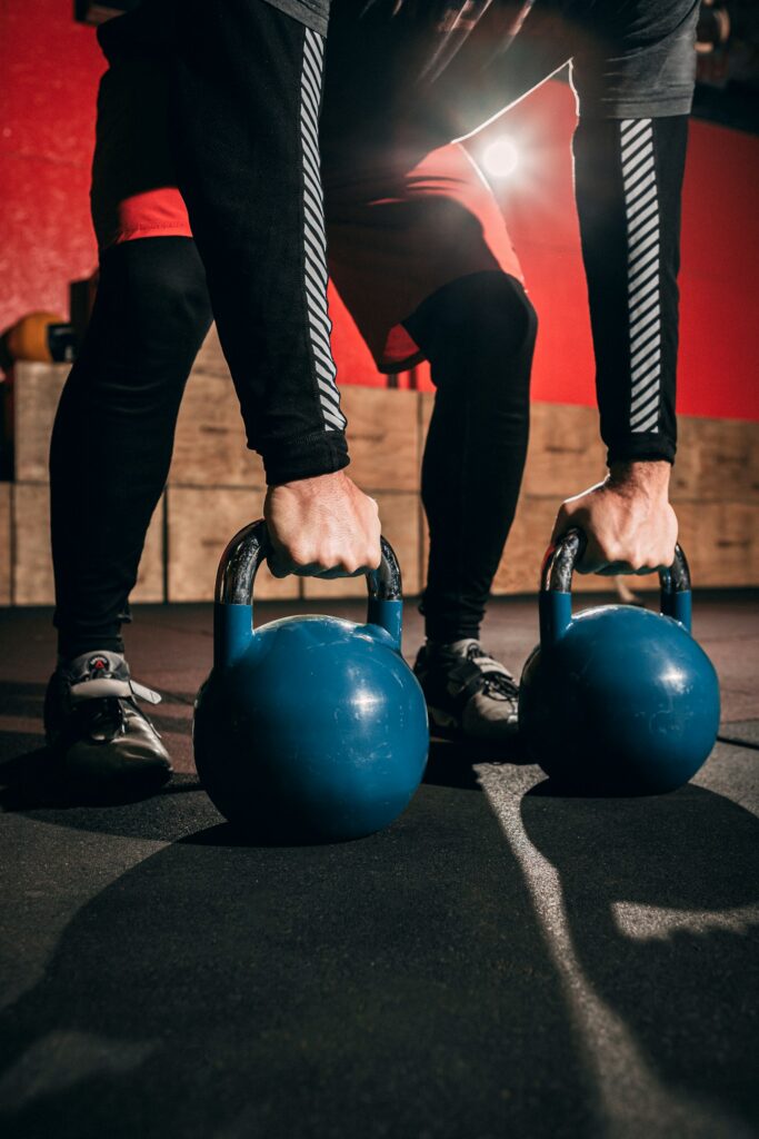Two kettlebells you can use for goblet squats at home